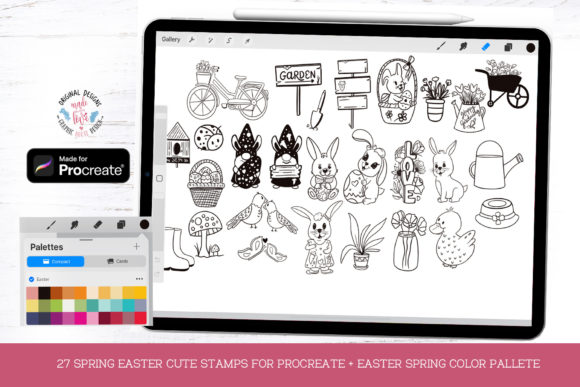 Easter Spring Hand Drawn Stamp Set Procr Guide