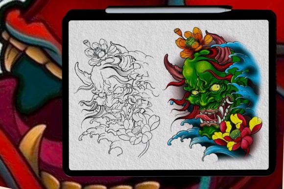 Elevating Digital Tattoo Artistry with Hanya Mask Tattoo Brush Stamp Vol.2