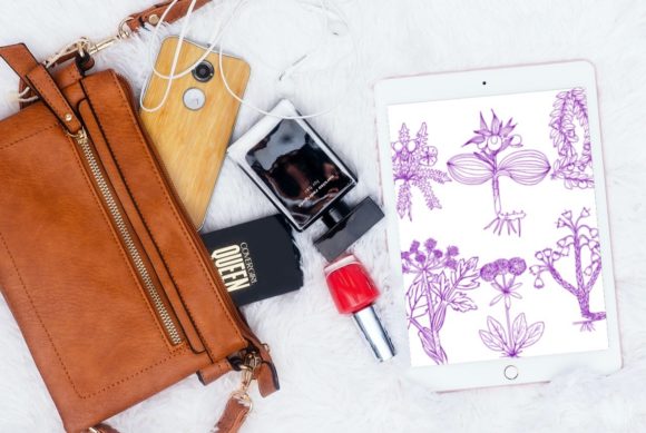 Enhancing Digital Art with 15 Beautiful Flowers Brush Stamps V 10