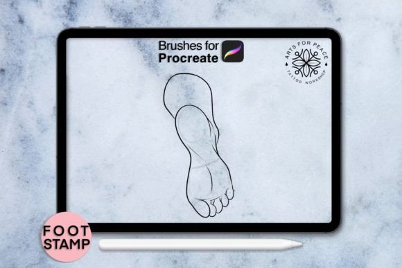 Enhancing Digital Art with Foot Procreate Stamp Graphic Session 21