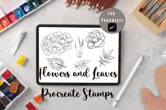 Enhancing Digital Planning with Flowers and Leaves Procreate Stamps