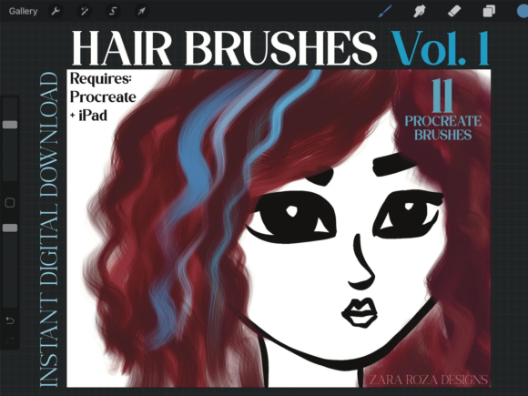 Evaluating the Procreate Hair Brush Set Bundle Vol. 1 for Digital Portrait Artists