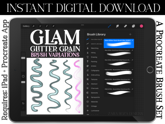 Glam Glitter Grain Brush: Elevating Digital Art with Texture and Shine