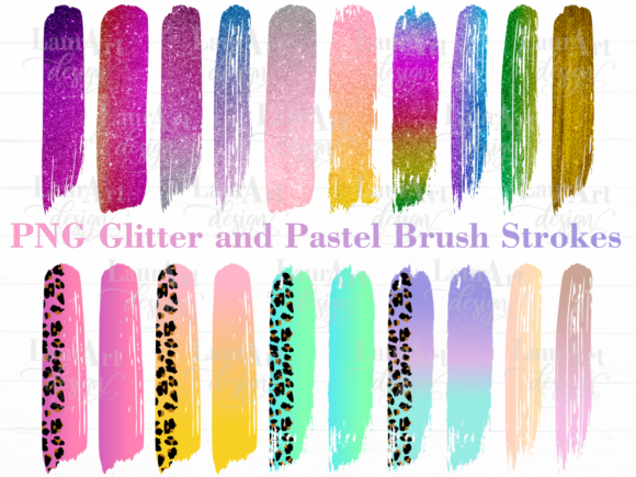 Glitter Pastel Leopard Brush Strokes PNG