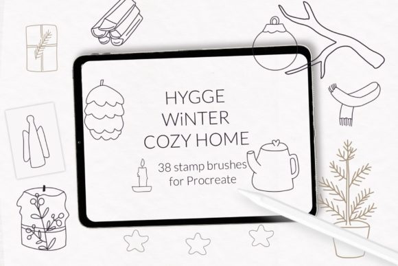Hygge Winter Cozy Home Stamps: Integrating Scandinavian Warmth into Your Digital Design Workflow