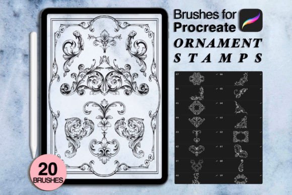 Integrating 20 Baroque Ornament Stamps into Your Digital Design Workflow