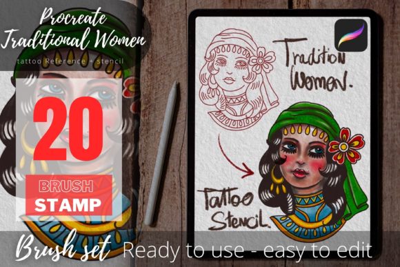 Mastering Traditional and Realistic Designs with the Tradition Women Tattoo Brush Stamp