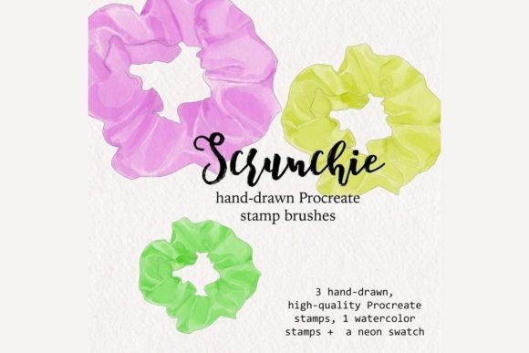Neon Scrunchie Procreate Brush Stamps