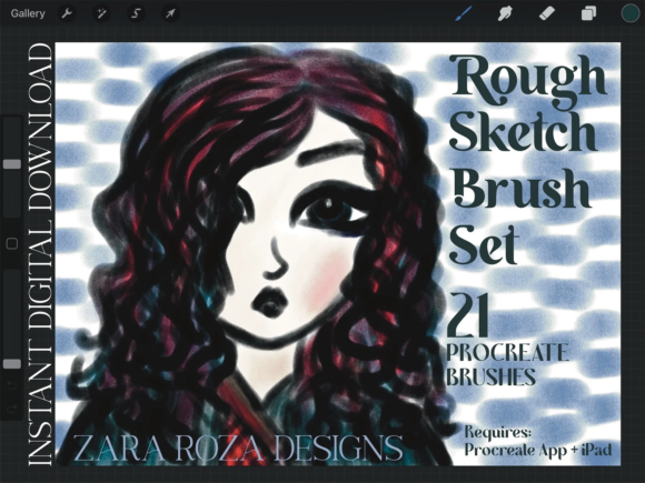 Procreate Rough Sketch Brush Set Pack