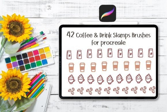 Streamlining Digital Design: The Strategic Value of the 42 Coffee and Drink Procreate Stamps