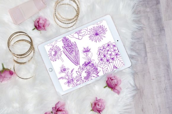 Transforming Digital Art with 15 Beautiful Flowers Brush Stamps V 21